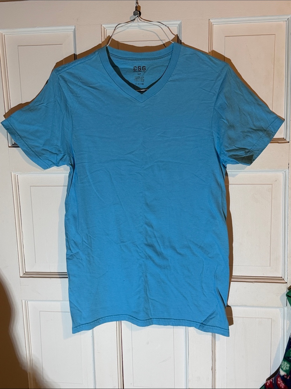 CSG Men’s V-Neck T-Shirt in Bright Blue